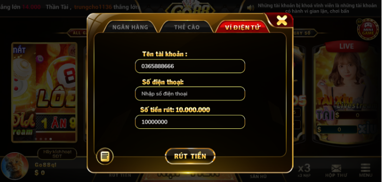 Giới thiệu về quy trình rút tiền trên Go88 Giới thiệu về quy trình rút tiền trên Go88