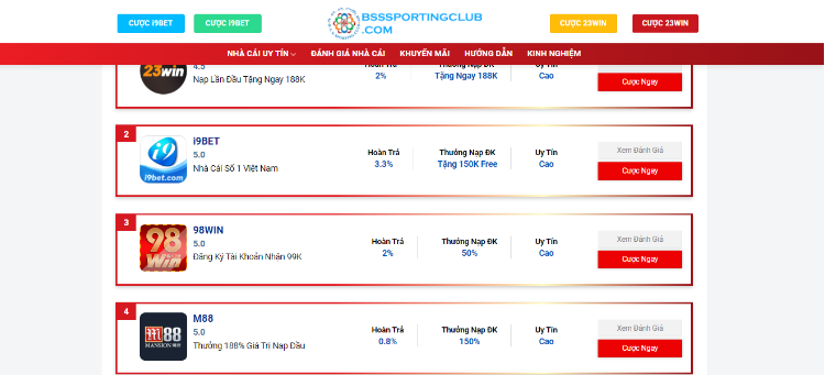 Cập nhật top nhà cái nhanh nhất tại chuyên mục nhà cái uy tín